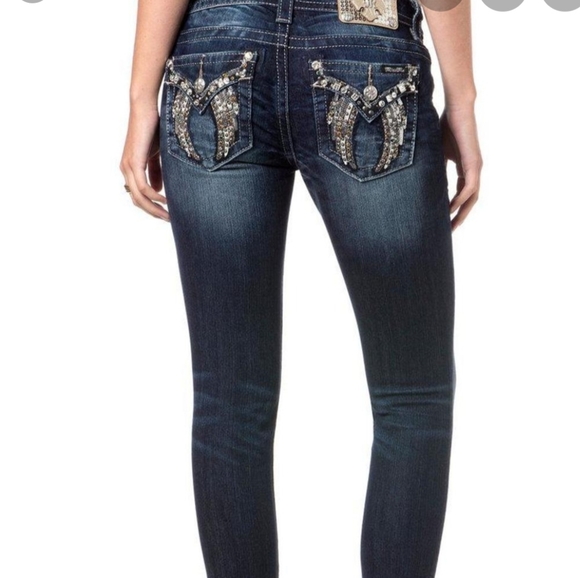 Miss Me Denim - MissMe  Embellished Angel Wing Jeans